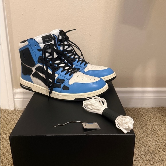 AMIRI Blue and Black High-Top Sneakers